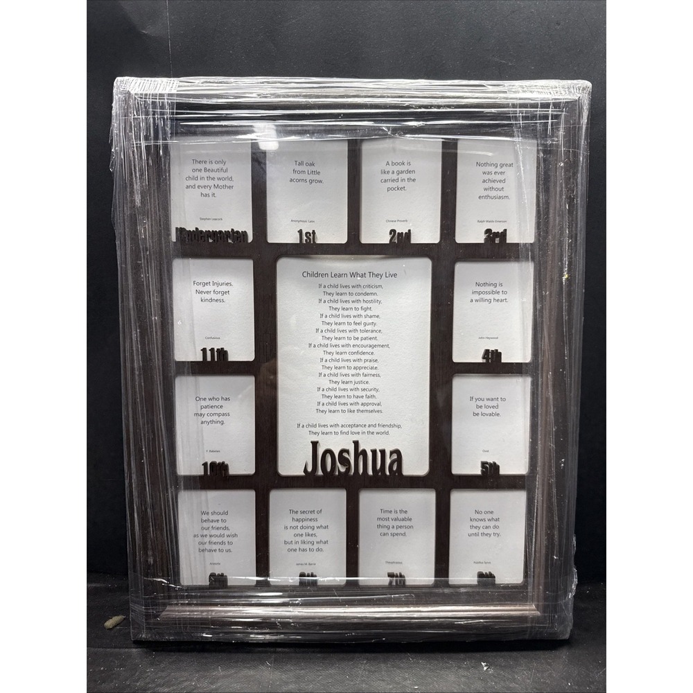 School Years Picture Frame Collage - JOSHUA - Kindergarten to Graduation -